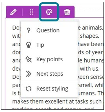 Block Styling Option