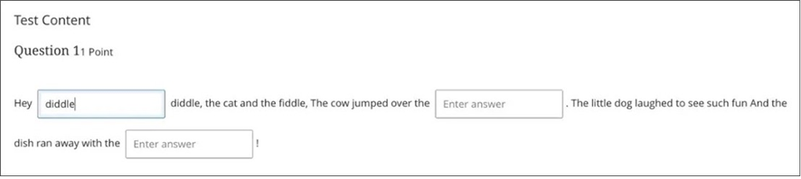 New View for fill in the blanks